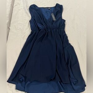 Tahari Navy  Blue High Low Dress/ NWT/ Size M
